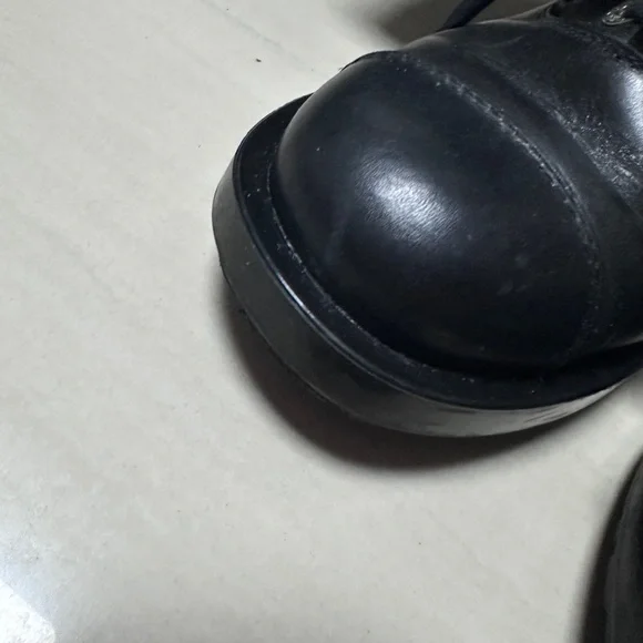 Auth Chanel Black Navy Blue Tweed Boots Socks Boots 39 Women - Picture 10 of 16